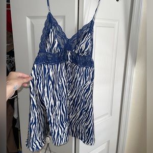 Victoria’s secret navy blue zebra print silky nighty